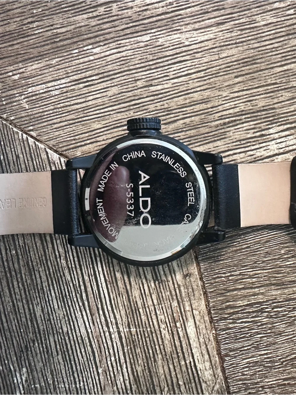 Aldo Black Men’s Minimalist Watch with Gold Hands